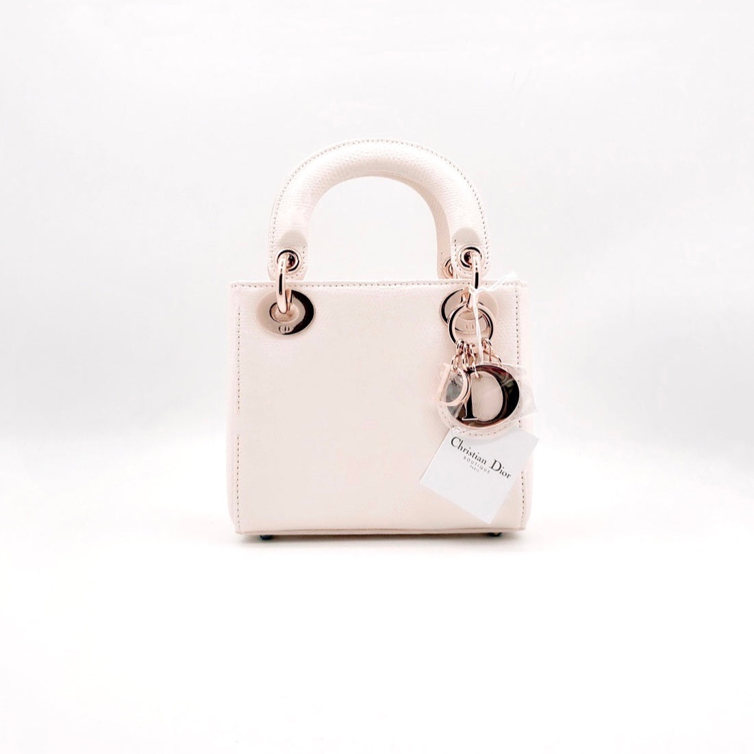 Christian Dior Mini Lady Dior 17cm Bag Lizard Skin Silver Hardware