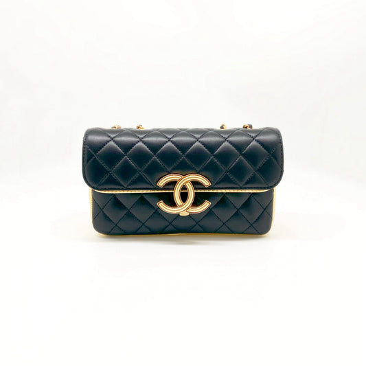 Preloved Chanel Black n Gold Limited Flap Bag Mini