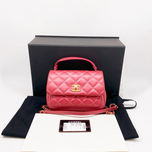 Chanel Vanity Case Bag Small 22S Calfskin Coral Pink