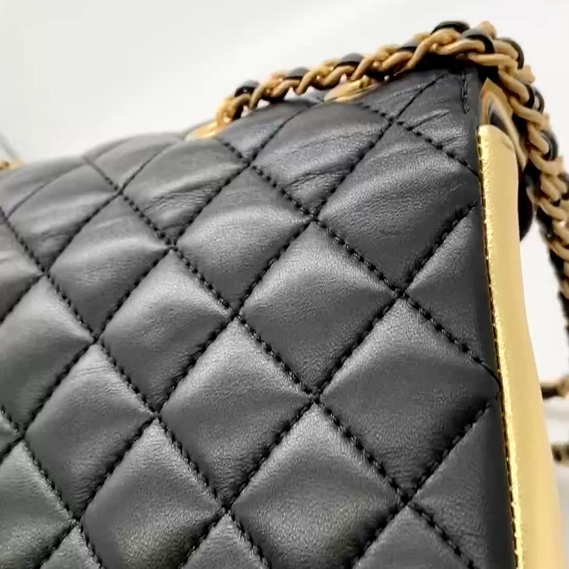 Preloved Chanel Black n Gold Limited Flap Bag Mini