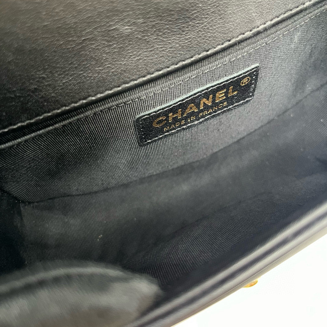 Preloved Chanel Black n Gold Boy Small