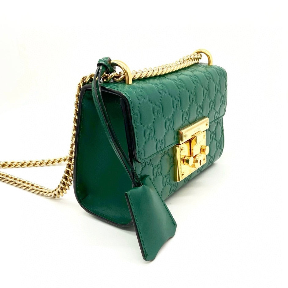 Preloved Gucci Guccissima Padlock Bag Small