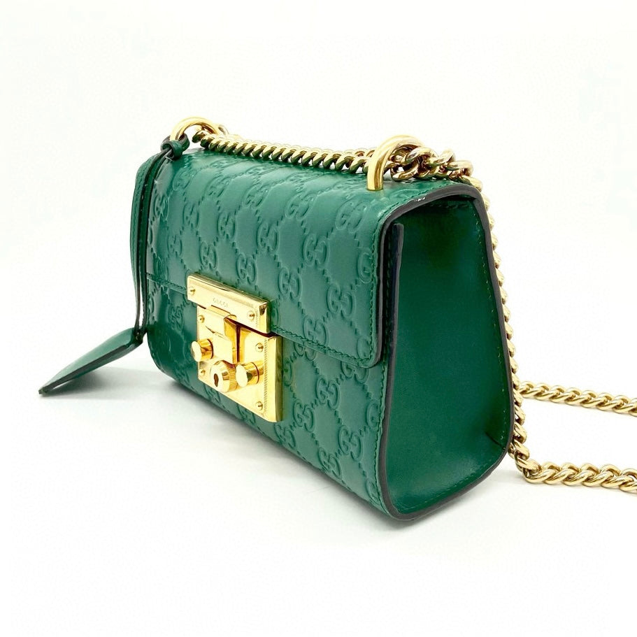 Preloved Gucci Guccissima Padlock Bag Small