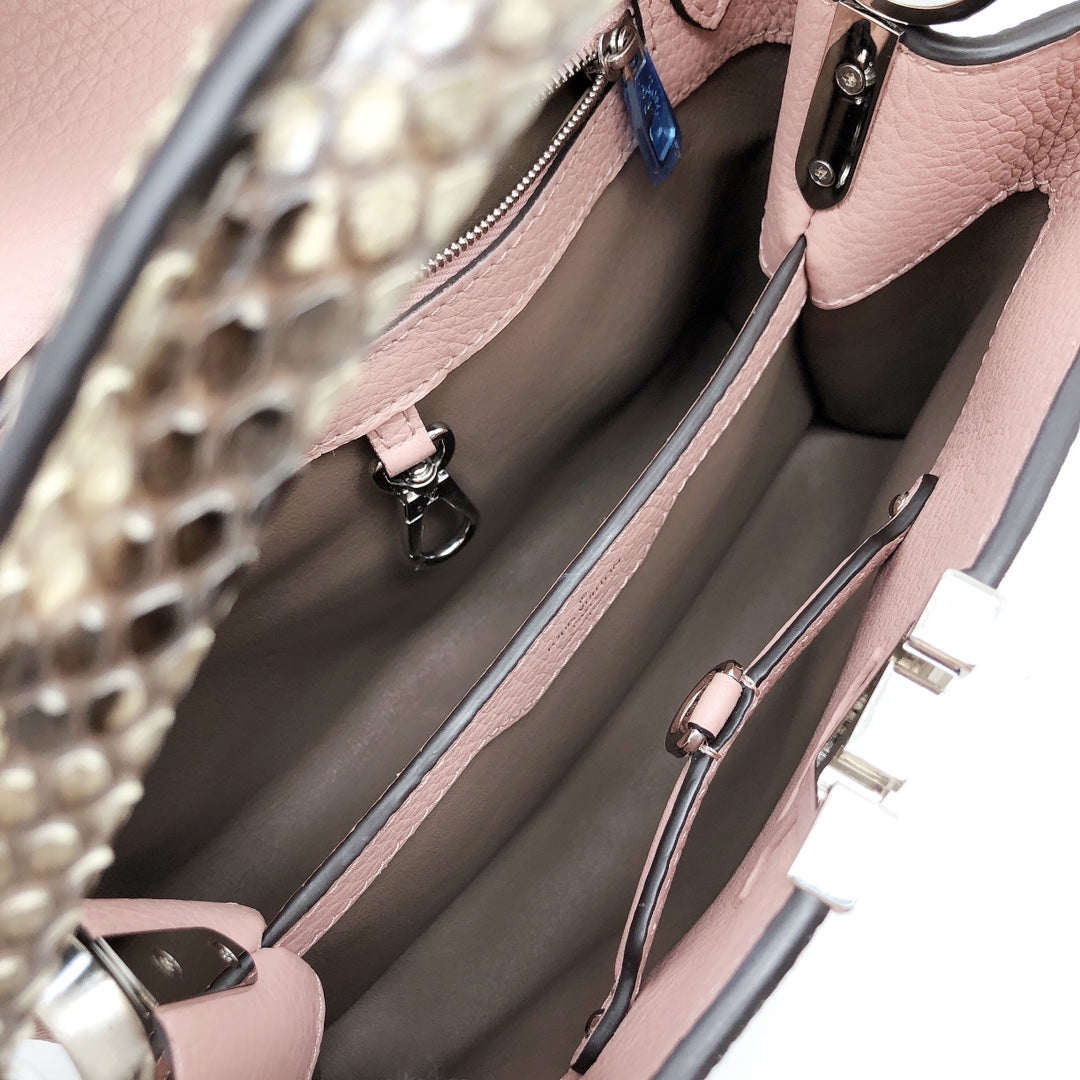 Louis Vuitton Capucines BB Black Snakeskin Handle Bag
