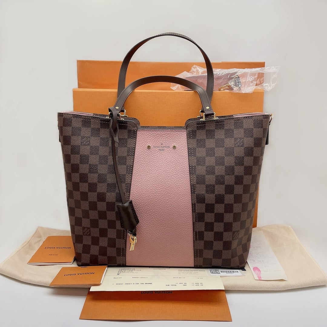 Jersey leather tote Louis Vuitton Pink in Leather - 34968827