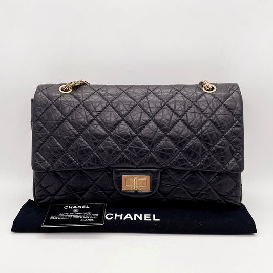 Preloved Chanel Black n Gold 2.55 Reissue Maxi (227)