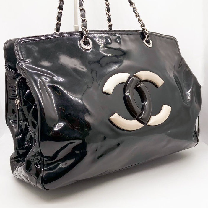Preloved Chanel Vintage CC Lipstick Shopping Tote Bag