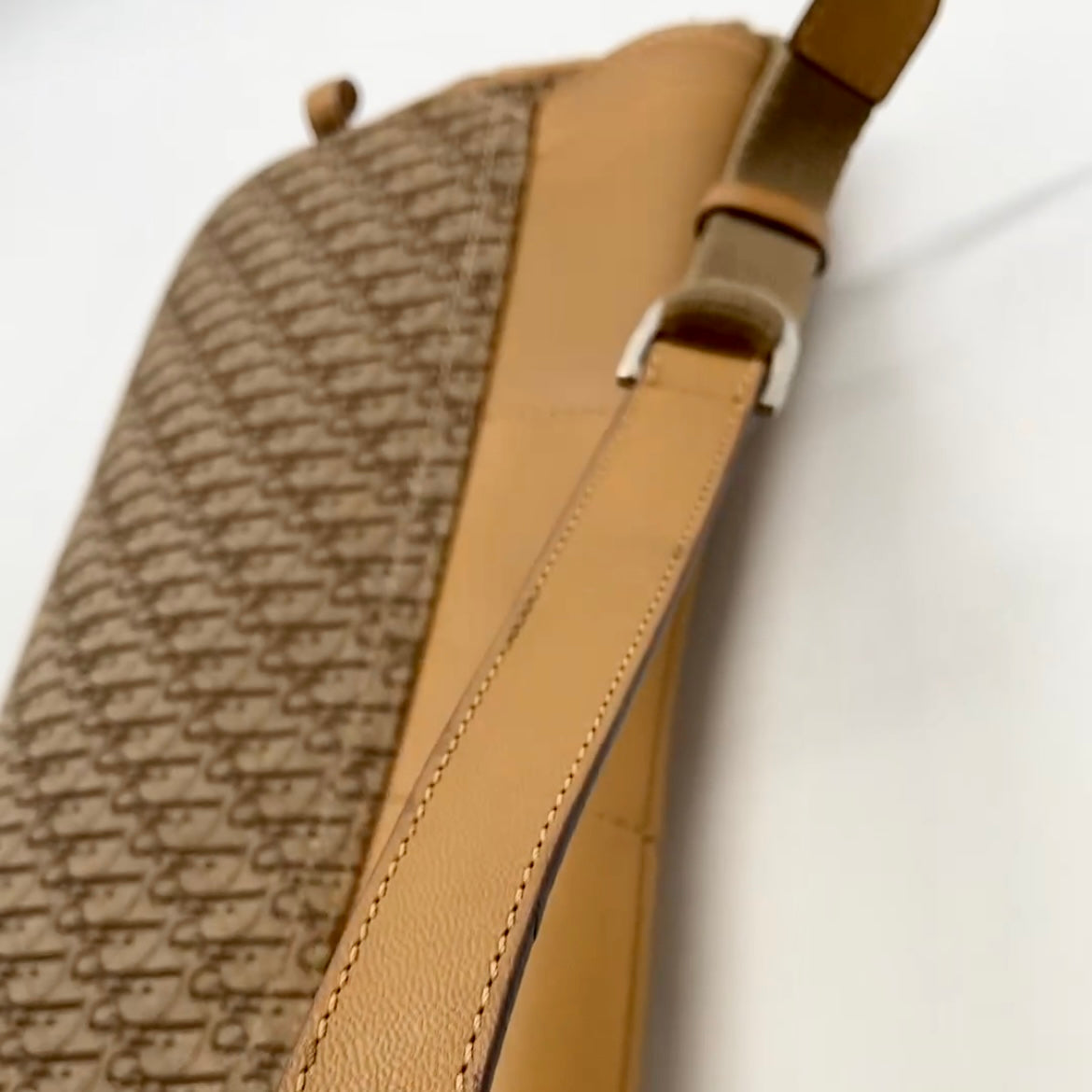 Preloved Christian Dior Vintage Trotter Zipper Baguette Shoulder Bag