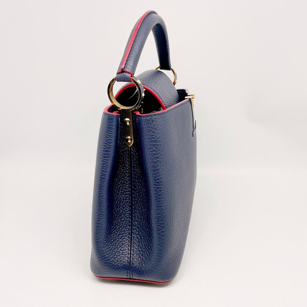 Louis Vuitton Capucines Handbag Chevron Tweed with Leather BB at 1stDibs