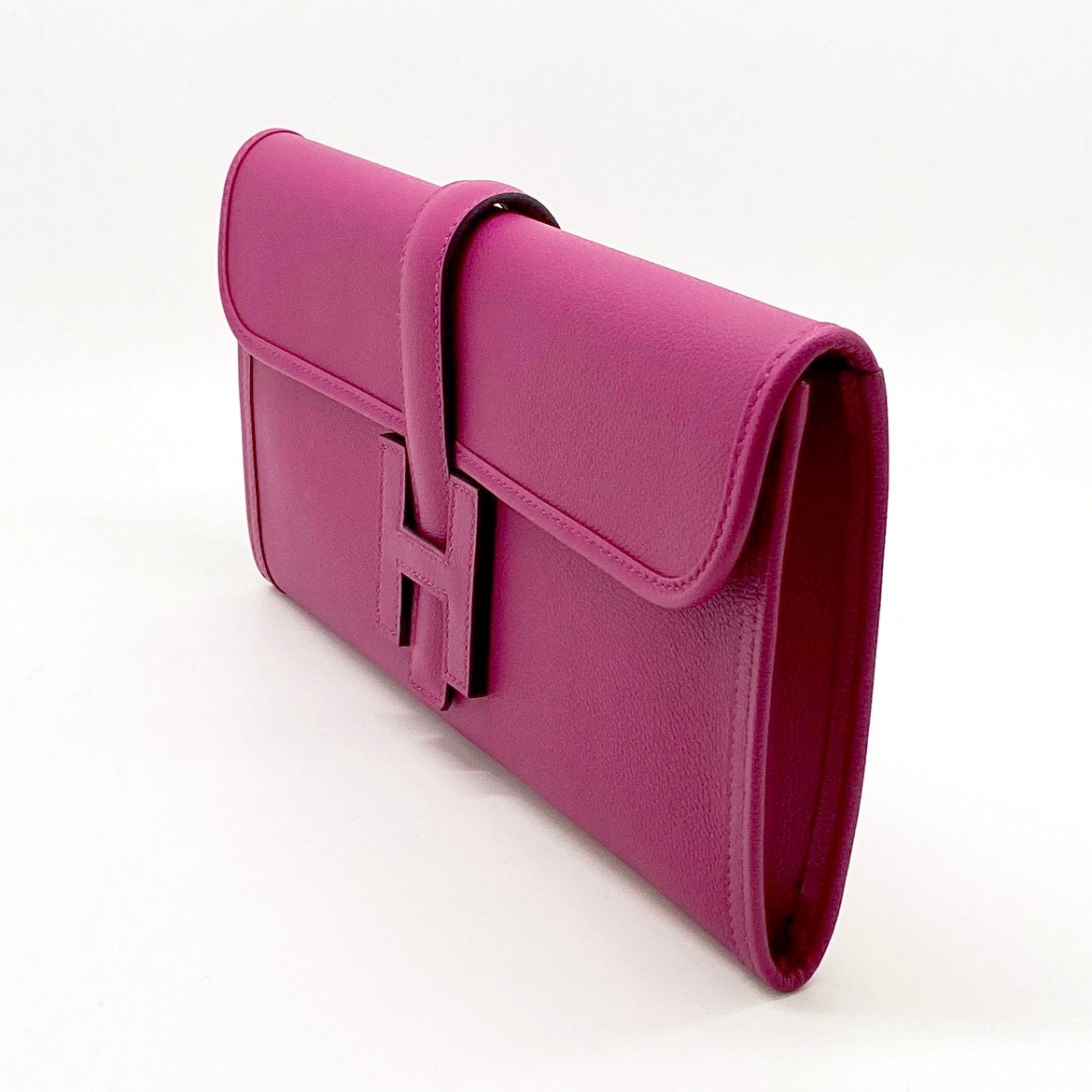 Hermes Jige Elan Clutch Evercolor 29 Rose Azalee in Leather - US