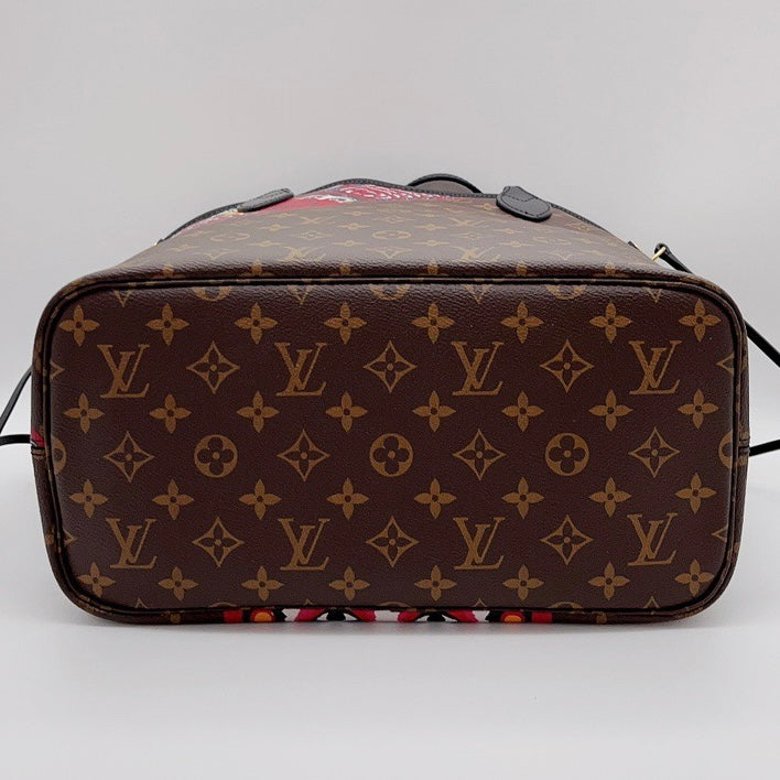 Authenticated Louis Vuitton Monogram Kabuki Neverfull MM Brown Canvas Tote  Bag