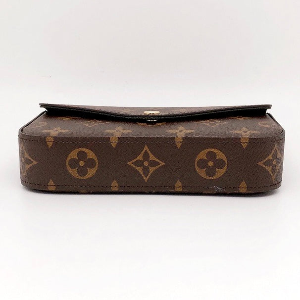 Louis Vuitton Felicie Strap & Go Handbag Monogram Canvas Brown