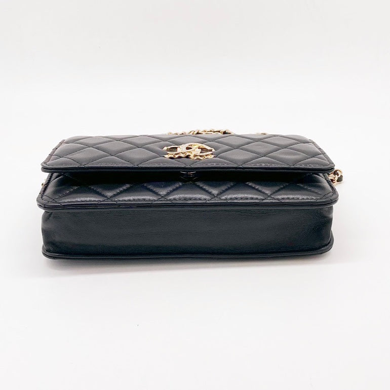 Chanel Black n Gold 2.55 Wallet On Chain (WOC) – allprelovedonly